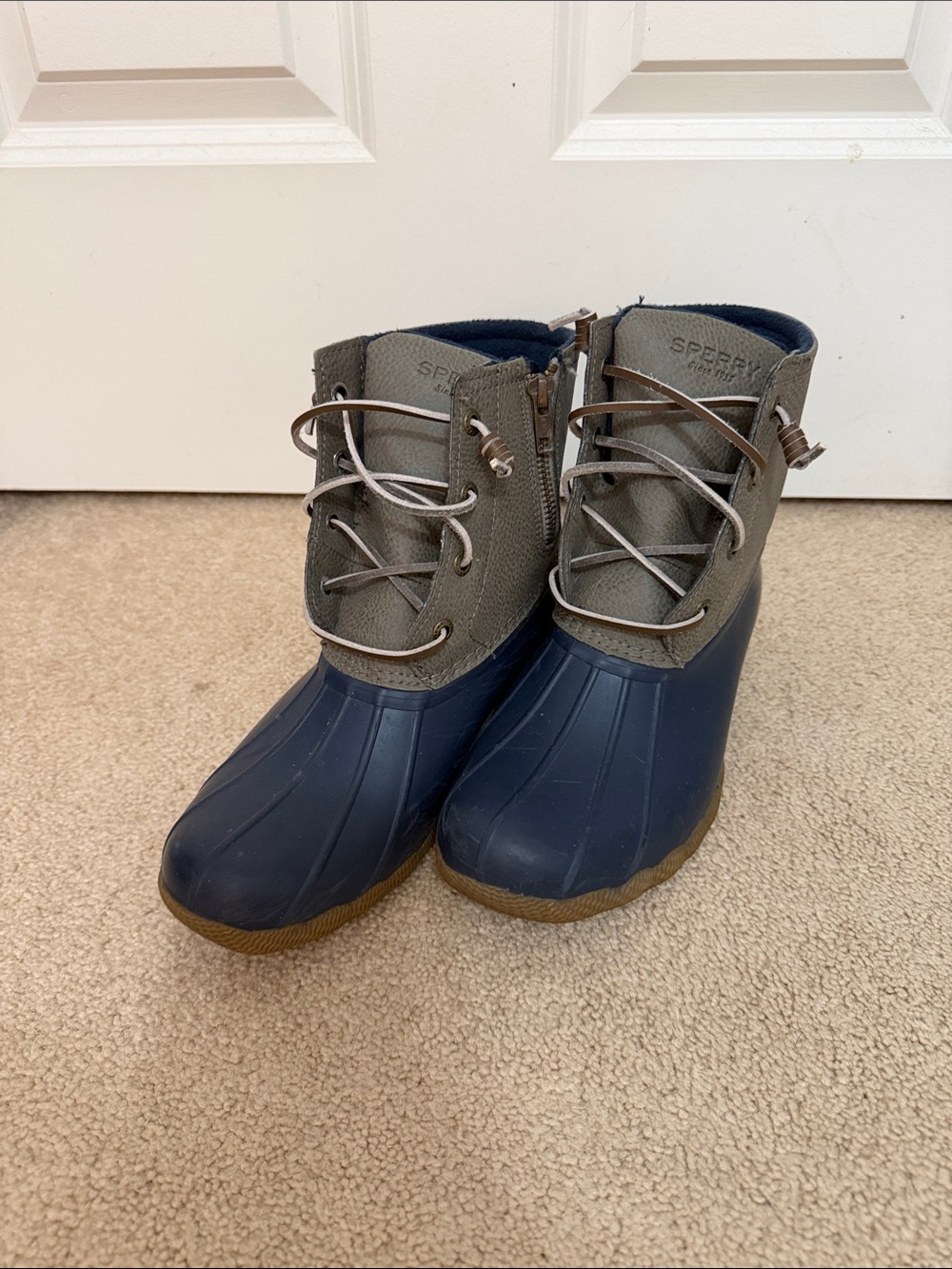 Sperry Syren Gulf Duck Boots Women's Size 8 Blue Waterproof